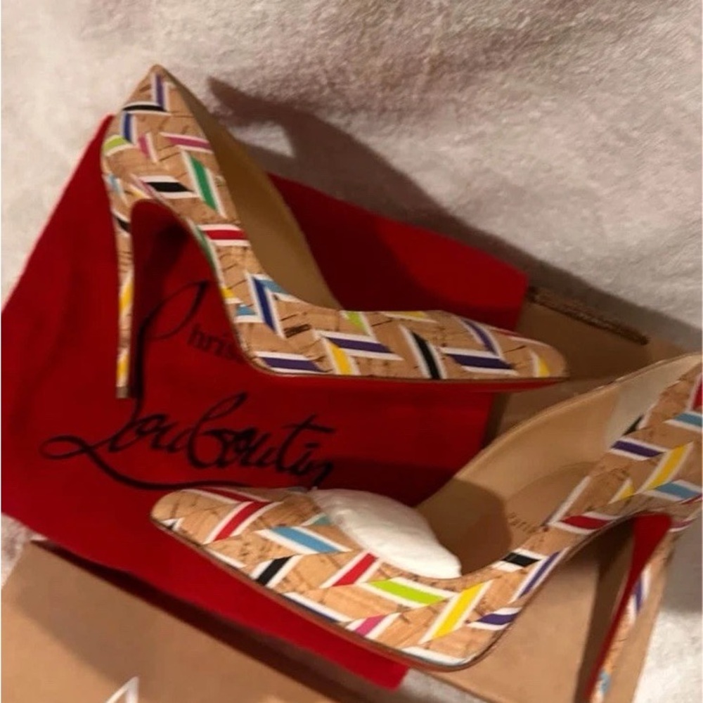 Christian Louboutin Multicolor Chevron Heels